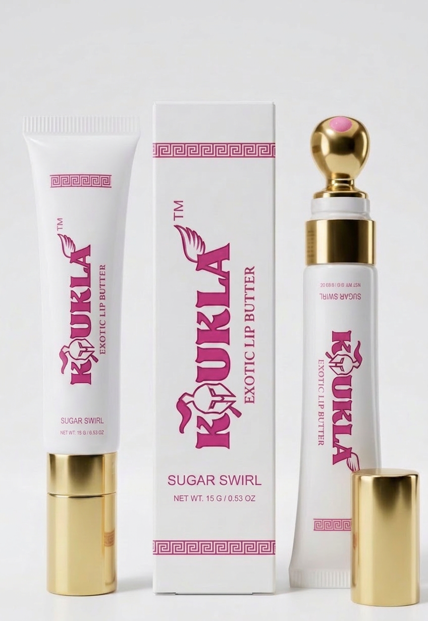 Koukla Exotic Lip Butter with packaging on a white background